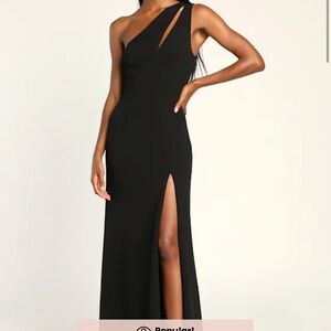 Lulu's Chic Black One-Shoulder Dress